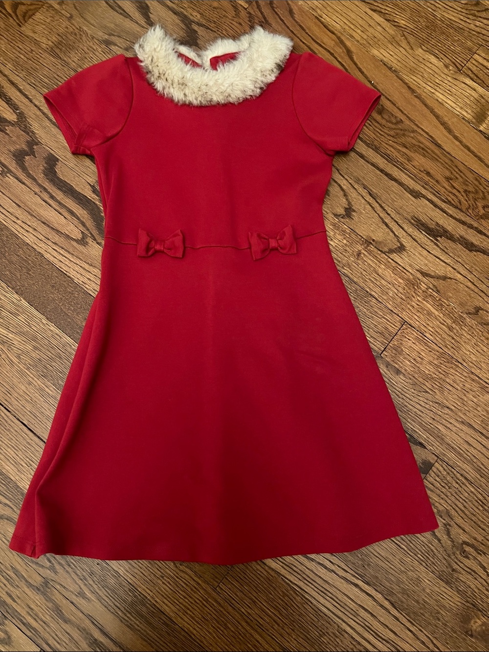 Gymboree Red Holiday Dress with Faux Fur Collar